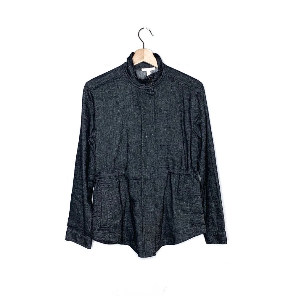 EILEEN FISHER cotton linen blend utility jacket